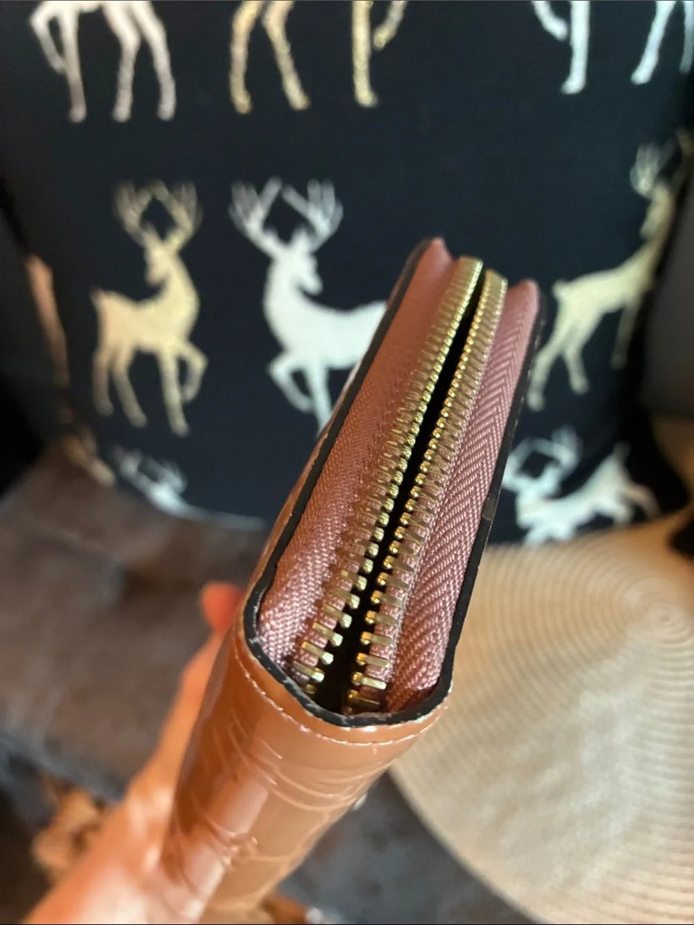Louis Vuitton Blush Pink Vernis Zip Around Wallet